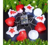10 LED Home Christmas Party Light Decor Red&White