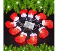 10 LED Home Christmas Stocking Party Light Decor Red