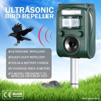 Ultrasonic Bird & Animal Repeller Solar Powered Pest Repeller with LED Indicator