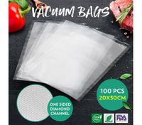Vacuum Seal Bags 100PCS 20 x 30CM Embossed Pre-cut Food Saver Bags for Vacuum Sealers