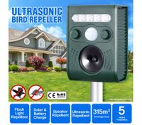 Ultrasonic Bird & Animal Repeller with Loudspeaker Alarm Solar Powered Pest Repeller
