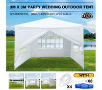 OGL 3M x 3M Party Wedding Outdoor Tent Gazebo Canopy Events Pavilion w/3 Sidewalls and 1 Door