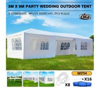 OGL 3M x 9M Party Wedding Outdoor Tent Canopy Gazebo Pavilion Events Canopies w/7 Removable Walls