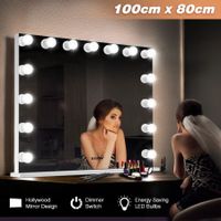Maxkon Hollywood Frameless Makeup Mirror 15 LED Lights Vanity Mirror w/Dimmer Control
