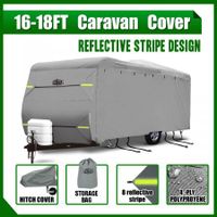 Heavy Duty 16-18ft Waterproof UV 4 Layer Caravan Cover w/Hitch Cover & Carry Bag