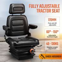 Adjustable Forklift Tractor Seat Excavator Truck Backrest Chair PU Leather