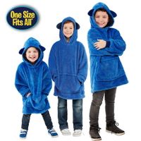 Hooded Robe Coral Fleece Sherpa KIDS Universal fit size Color Puppy Blue