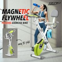 Genki 2-in-1 Folding Exercise X-Bike Upright Recumbent Spin Bike with LCD and 8 Level Magnetic Resistance