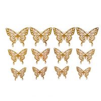 3D Butterfly Wall Stickers Decorations for Birthday Decorations Party Decorations Cake Decorations, Removable Room Decor for Kids Nursery Classroom Wedding Decor 48 Pcs Gold
