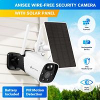Solar-powered Security Camera WiFi Home CCTV Outdoor Surveillance System with Battery Weatherproof