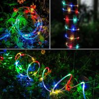 32M Solar Rope Light 300 Copper Fairy String Tube TREE TENT CAMP Party Garden Yard Home Wedding Christmas Halloween Holiday Decoration Lighting(Multi Color)