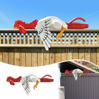 Lazy Rooster Fence Yard Sign Christmas Decorations Outdoor with Holiday Christmas Fence