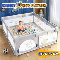 Baby Playpen Fence Pen Playground Safety Enclosure Gate Activity Centre Barrier Play Room Yard 150x180cm