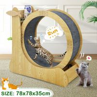 Cat Exercise Wheel Toy Running Exerciser Treadmill Furniture Scratcher Board Roller Play Gym Sports Equipment with Carpet Runway