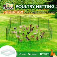 Chicken Coop Run Pen Cage Hen Chook House Fence Enclosure Poultry Mesh Net Hutch Habitat Netting Yard Farm Fencing 2100x125CM