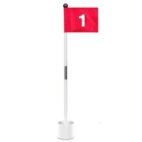 Golf Flagstick Mini, Putting Red Flag with White Number for Yard, 1 Pack