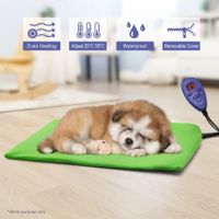 Pet Heated Pad Dog Cat Mat Puppy Electric Heater Blanket with Thermal Protection and Temperature Display 40 x 30cm