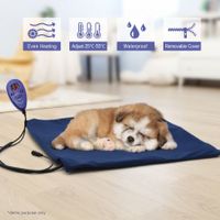 Dog Heating Mat Cat Heated Pad Heat Bed Pet Electric Heater Blanket Thermal Protection & Temperature Display 50cm x 50cm