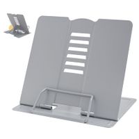 Metal Book Stand Book Holder Book Stand for Reading Adjustable Book Holder for Reading (Full Grey)