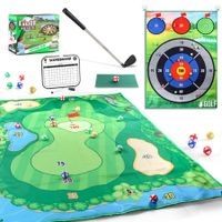 Golf Chipping Game with Sticky Balls fun Game Mat Indoor OutdoorGolf Game Set for Children Over 3 Years Old and Adults Golf Clubs