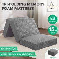 Folding Foam Mattress Sleeping Mat Portable Trifold Sofa Bed Camping Floor Extra Thick Cushion Removable Cover