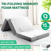 Foldable Foam Mattress Queen Size Trifold Sofa Bed Extra Thick Sleeping Floor Mat Portable Camping Travel Cushion