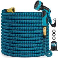 Garden Hose 100ft,Expandable Water Hose 100 feet, Extra Strength 3750D,Durable 4-Layers Flexible Expandable Hose with 3/4" Solid Brass Fittings
