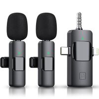 3 in 1 Wireless Microphone,Mini Microphone,USB C Microphone,iPhone Mic,2.4G Ultra-Low Delay,Microphone for iPhone/Android/Video Recording/Vlog