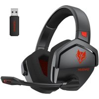 G06 Wireless Gaming Headset with Microphone for PS5, PS4, PC, Mac, 3-in-1, 2.4GHz Wireless for PlayStation, Bluetooth Mode for Switch, Wired Mode for Controller,Black Red