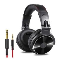 Wired Stereo DJ Headphones with 50mm Neodymium Drivers, Studio Monitor and Mixing for Computer Recording, Piano and Portable Guitar, 3.5mm to 1/4 Audio Jack