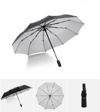 Portable Travel Umbrella, Umbrellas for Rain Windproof, Strong Compact Umbrella for Wind and Rain, Perfect Car Umbrella, Golf Umbrella (Grey)