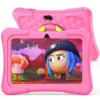 7 inch Kids Tablets with WiFi, 32GB ROM, 2GB RAM, Bluetooth, Camera, Parental Control, Pre-Installed APPs, Games, Learning Educational Toddler Tablet with Case(Pink)