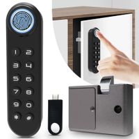 Keyless Cabinet Lock, Fingerprint Password Single-door cabinet Drawer Lock, Wardrobes, Liquor, Weapon Safe Storages