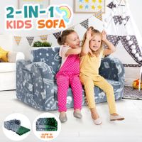 Kids Sofa Flip Out Lounger 2 In 1 Convertible Couch Comfy Chair Armchair Toddler Bed Soft Cushion Playroom Glow in the Dark