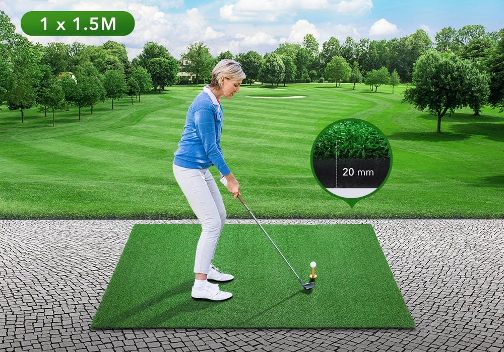 Golf Putter Mat Practice Hitting Training Putting Indoor Outdoor Chipping Driving Artificial Turf with Rubber Tee Golf Ball Green