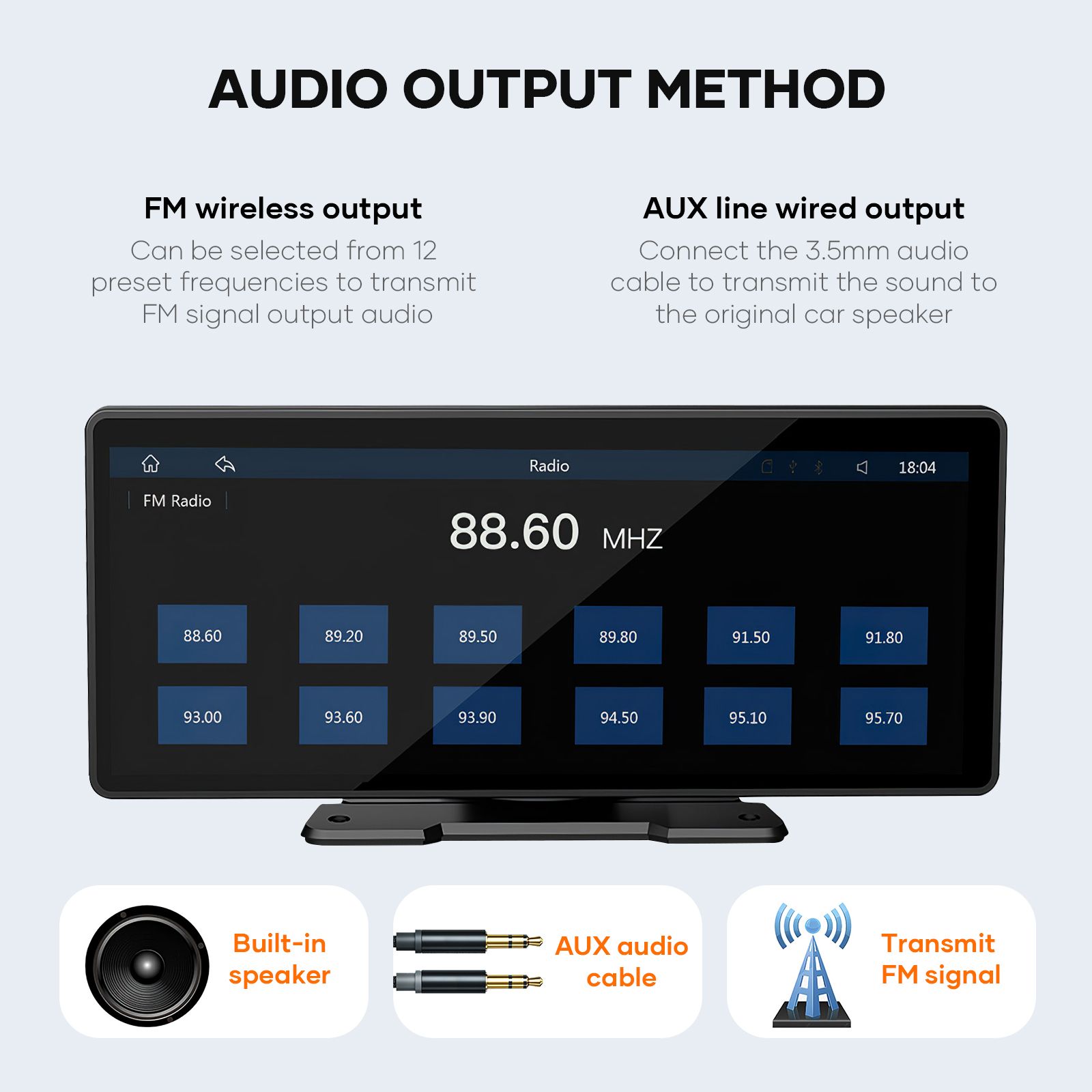 10.26 Inch Portable Car Stereo Radio Apple Carplay Android Auto MP5 Player Bluetooth Head Unit Audio System Touchscreen with Camera