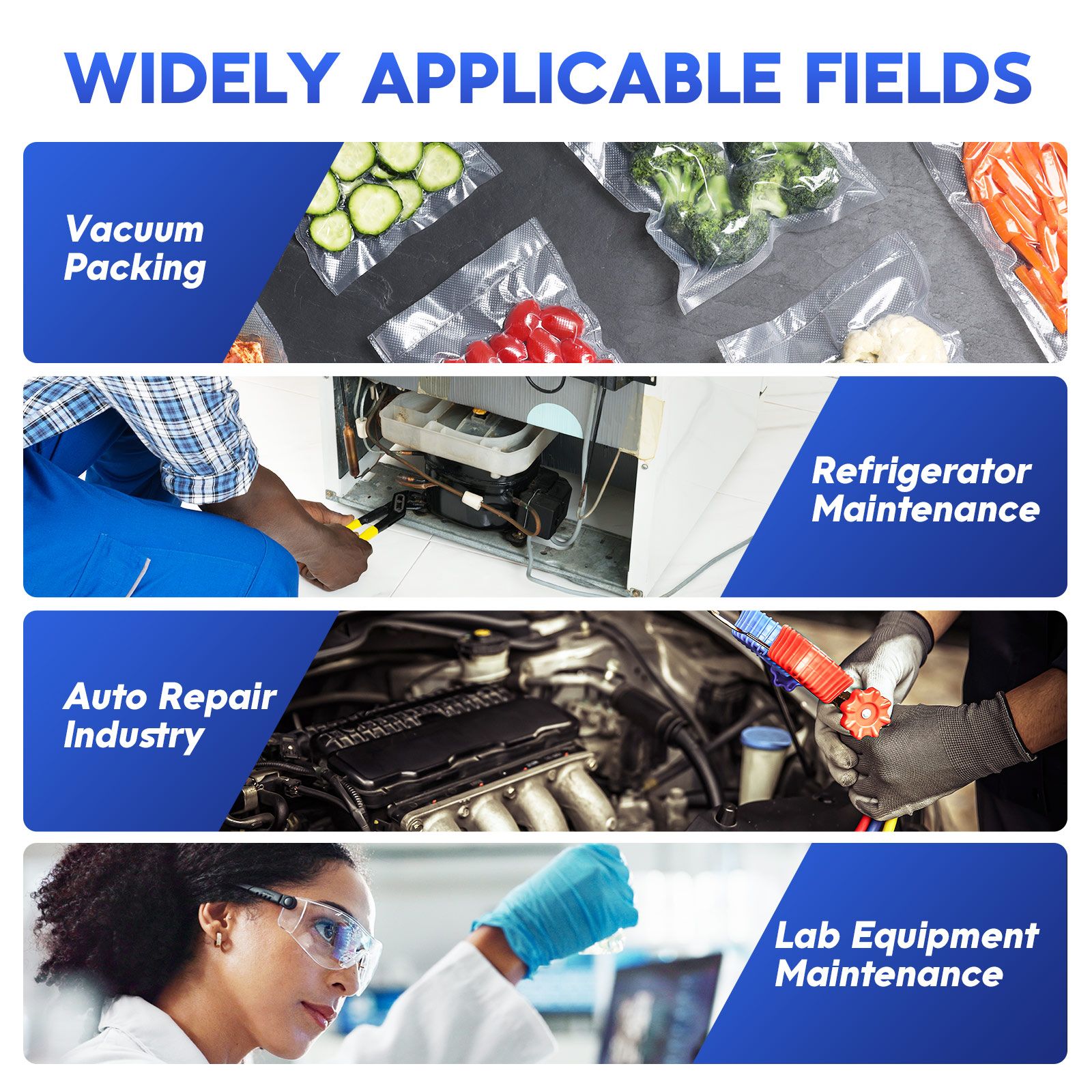 4CFM Vacuum Pump Set 1/3 HP 1 Stage Air Conditioning HVAC Refrigeration Auto AC Repair Tools Food Clothes Packaging R134A R410 Manifold Gauges