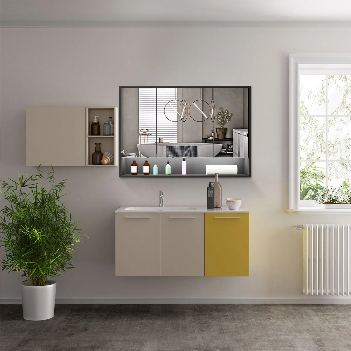 Bathroom Mirror Cabinet Medicine Shaving Vanity Shaver Cupboard Toilet Wall Storage Organiser Shelves Furniture with LED Lights Doors Black 90x13x75cm