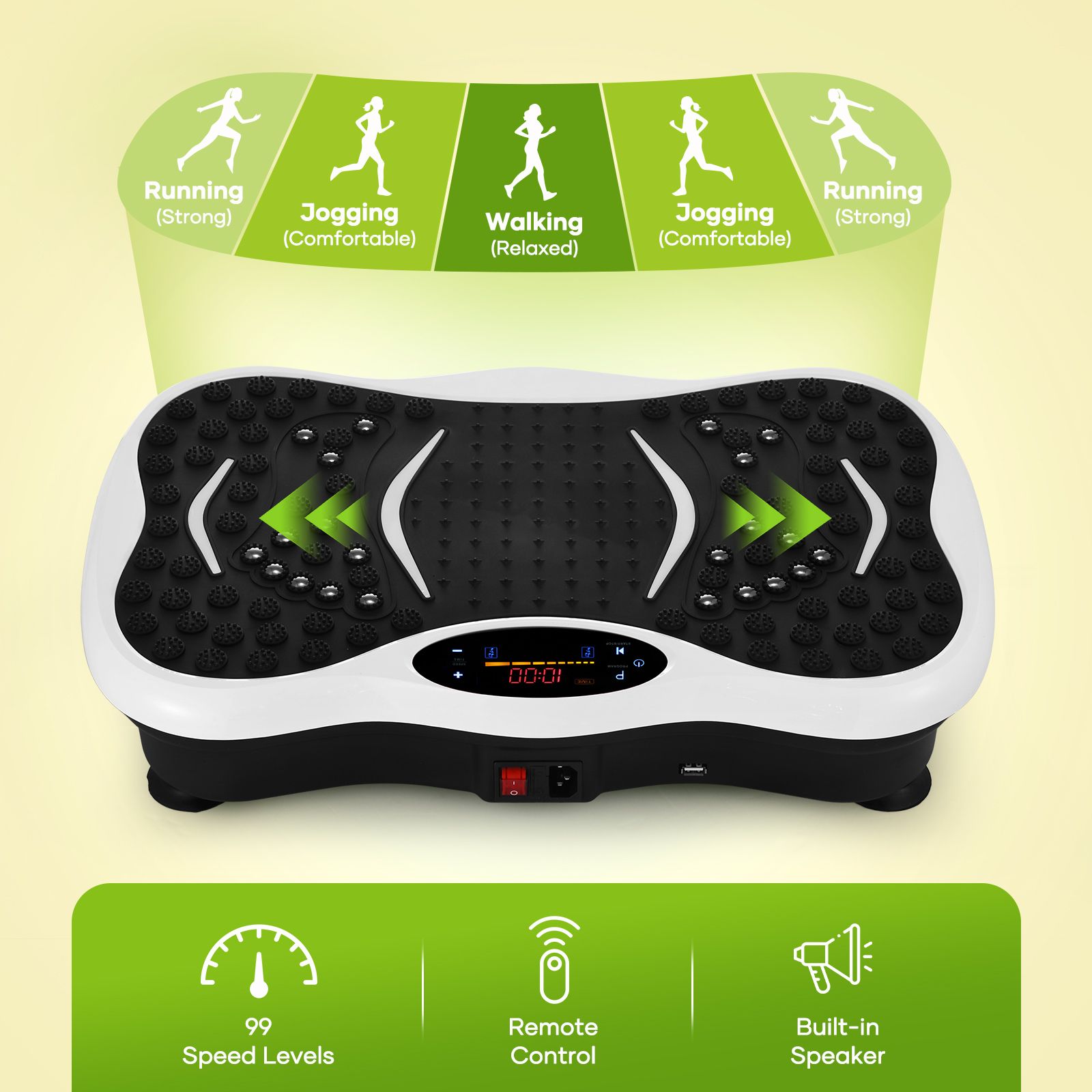 Vibration Platform Machine Plate Fitness Gym Home Exercise Vibrating Shaking Full Body Shaker Workout Stand Shake Board Weight Loss Lymphatic Drainage