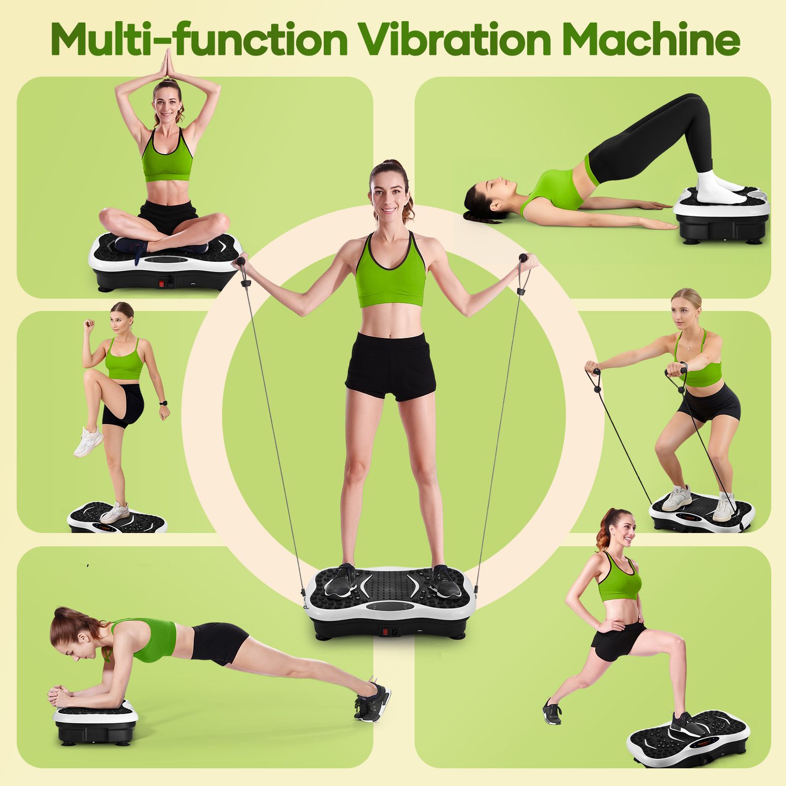 Vibration Platform Machine Plate Fitness Gym Home Exercise Vibrating Shaking Full Body Shaker Workout Stand Shake Board Weight Loss Lymphatic Drainage