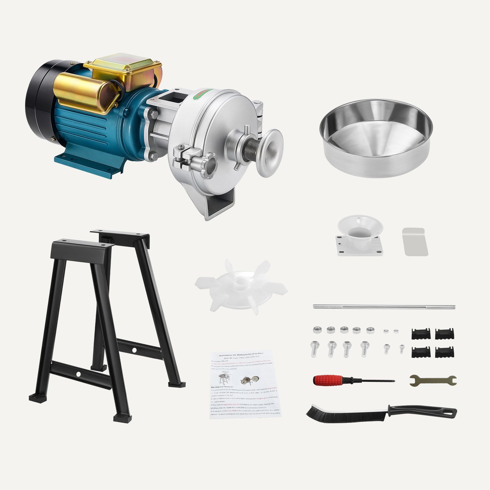 Electric Grain Mill Grinder Machine Dry Wet Corn Rice Wheat Feed Flour Spice Cereal Coffee Bean Powder Commercial Home Nut Tofu Sorghum Milling 3000W
