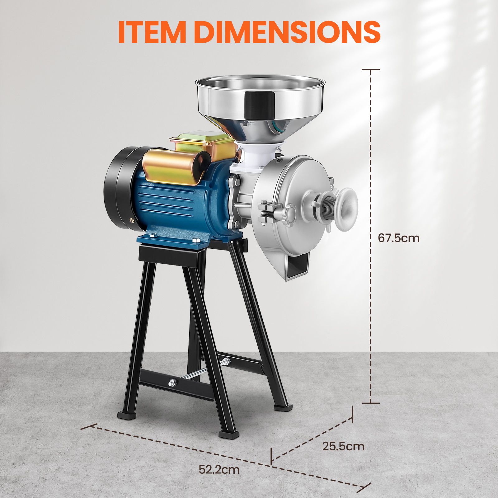 Electric Grain Mill Grinder Machine Dry Wet Corn Rice Wheat Feed Flour Spice Cereal Coffee Bean Powder Commercial Home Nut Tofu Sorghum Milling 3000W