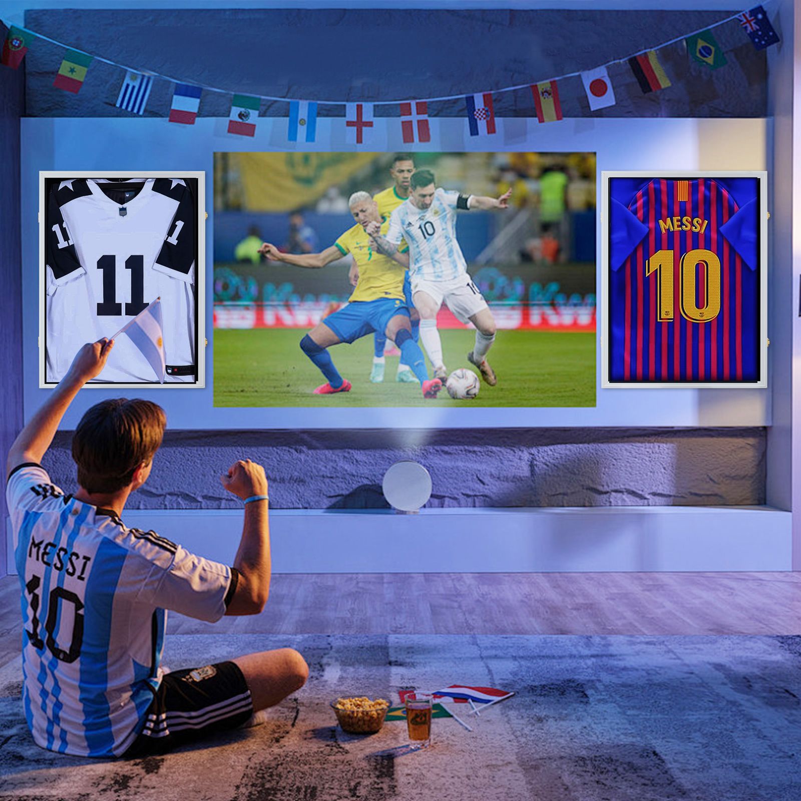 Jersey Display Case Frame Shadow Box Sports Memorabilia Wall Mounting Showcase Football Basketball Hockey Custom Shirt Framing Cabinet Hanger Lockable