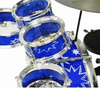 Big Band Let's Rock in Roll Toy Jazz Drum 6PCs Blue Music Play Set