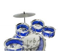 Big Band Let's Rock in Roll Toy Jazz Drum 6PCs Blue Music Play Set