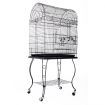 Large Stand-Alone Bird Cage on Wheels - Elegant Dome Top, Lacework Style Finish and Curve Legs Design