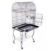 Large Stand-Alone Bird Cage on Wheels - Elegant Dome Top, Lacework Style Finish and Curve Legs Design