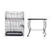 Large Stand-Alone Bird Cage on Wheels - Elegant Dome Top, Lacework Style Finish and Curve Legs Design
