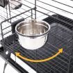 Large Stand-Alone Bird Cage on Wheels - Elegant Dome Top, Lacework Style Finish and Curve Legs Design
