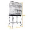 Large Stand-Alone Bird Cage on Wheels - Elegant Dome Top, Lacework Style Finish and Curve Legs Design